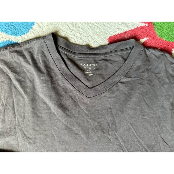5 Men's Sonoma  v neck t's gray and black XXL - Picture 4 of 5